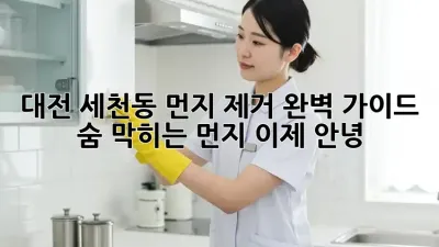 대전 세천동 먼지 제거 완벽 가이드: 숨 막히는 먼지, 이제 안녕!